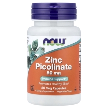 Цинк NOW Zinc Picolinate 50 мг 60 капсул