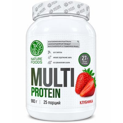 Nature Foods Multi Protein 900 г Клубника купить в Бишкеке